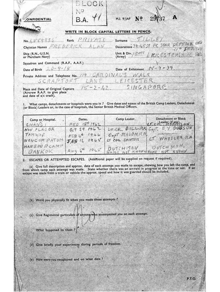 Tilley, Frederick Alan