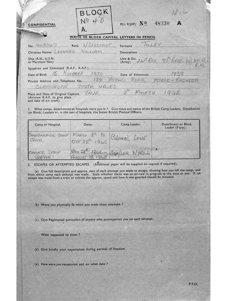 Tilley, Leonard William